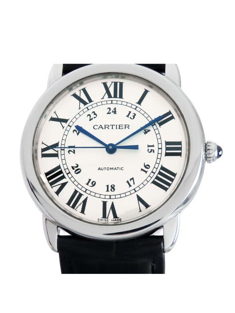 Cartier Ronde Solo Silver SS Leather de 36 Watch Automatic